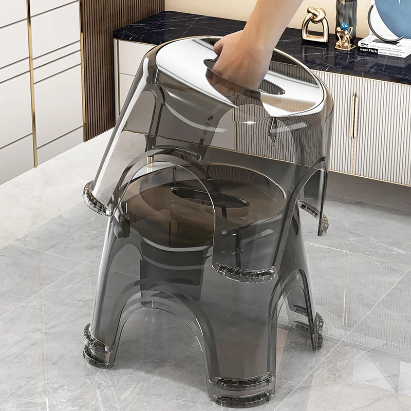 小板凳透明小凳子换鞋凳水晶防滑塑料凳脚踏凳儿童家用加厚凳