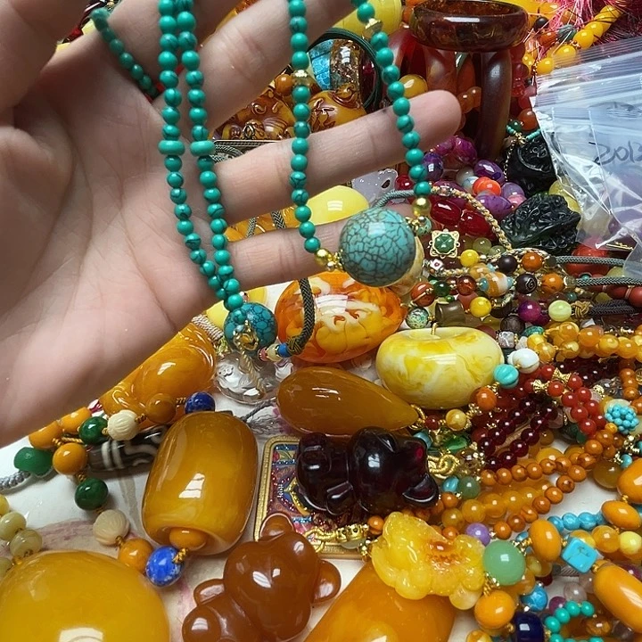 树脂制品2015绿单珠锁骨链