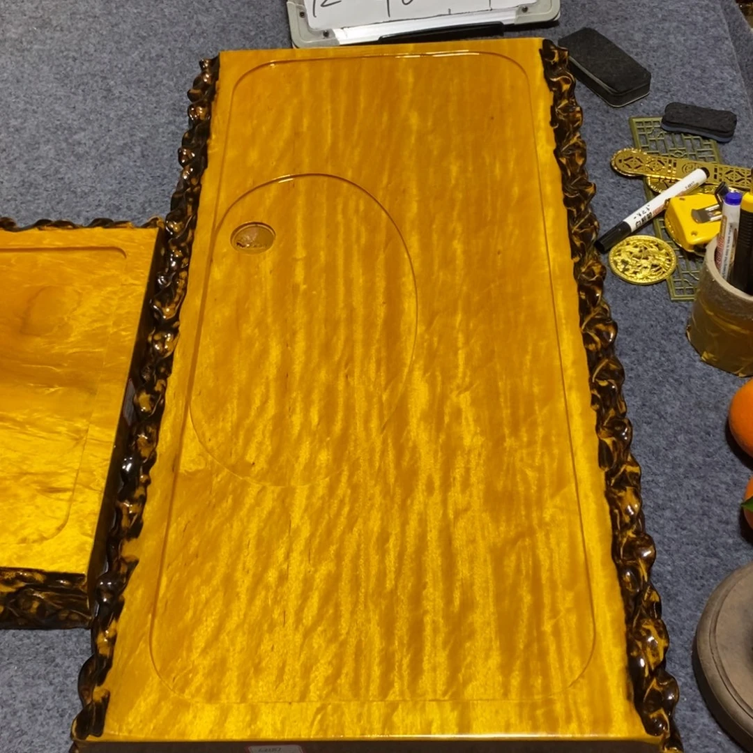 砼***件非洲大叶金丝楠木茶盘