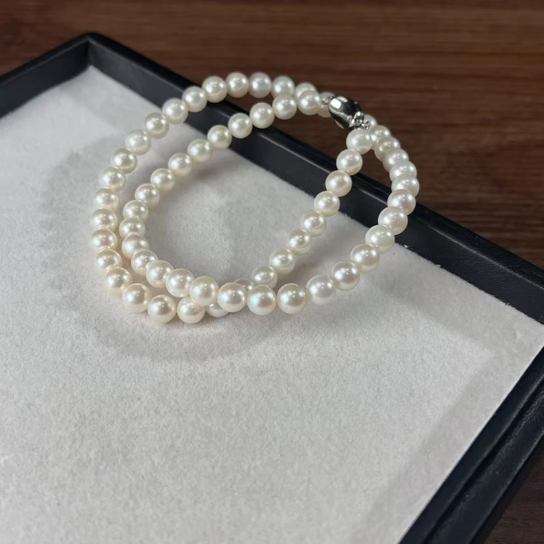 【睿泽鉴宝】S925银海水珍珠akoya项链多样性发一有瑕 6-7mm V0114