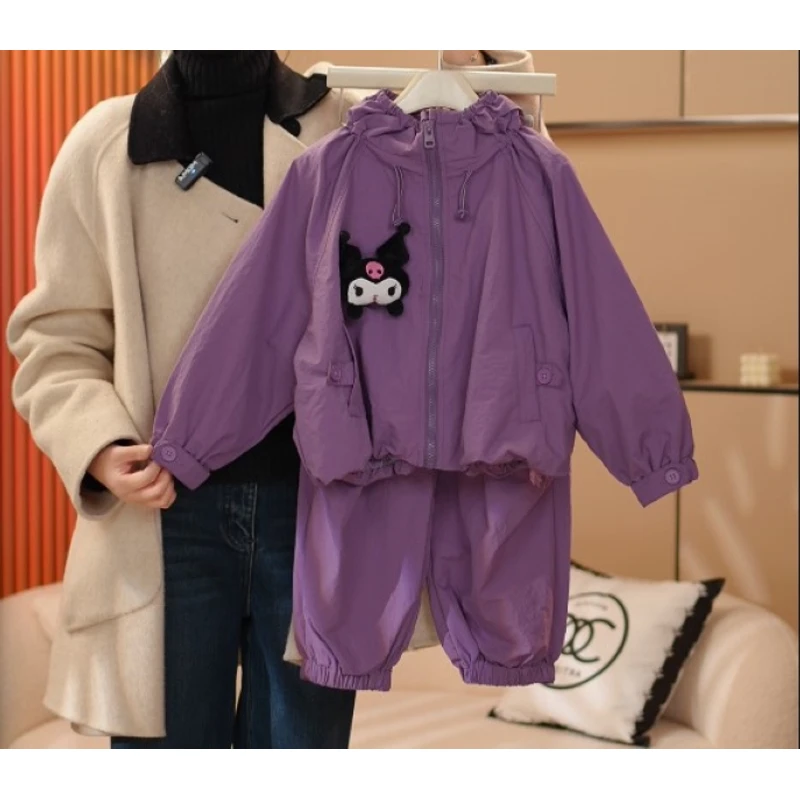 2025年春季爆款宝宝时尚女童库洛米韩版冲锋衣儿童休闲套装