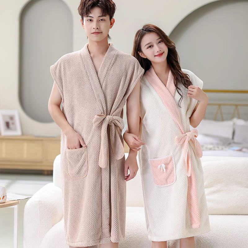 浴巾浴裙成人浴袍吸水速干男女柔软情侣睡袍洗澡穿式居家浴衣