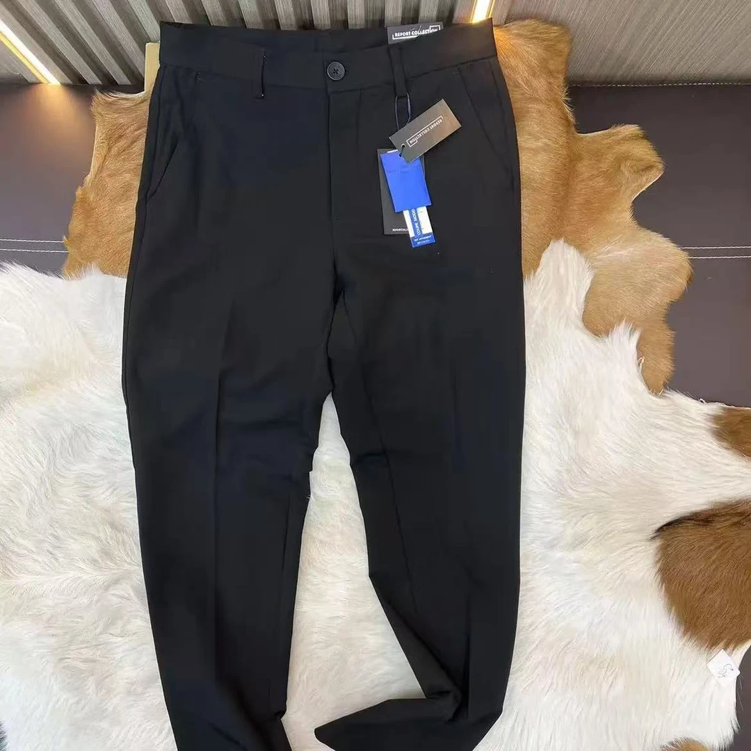 男士夏季轻奢79美刀 19%人造丝日常休闲薄款松紧腰弹力西裤-dl29x