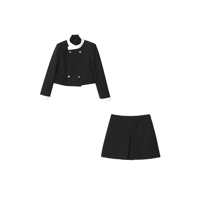 小香风轻奢短款女士设计师秋季高腰长袖时尚套装16568