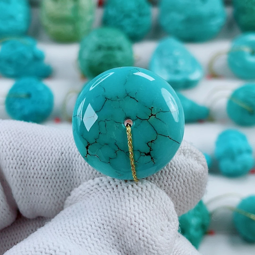 绿松石未镶嵌车挂直径22.5