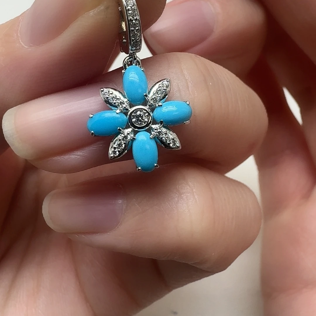 绿松石银S925镶嵌颈饰