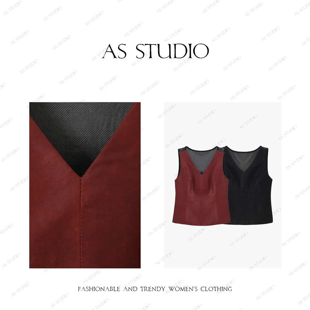 【AS酌色】25新非遗龟裂纹香云纱打底外穿无袖背心AS25XBX00962