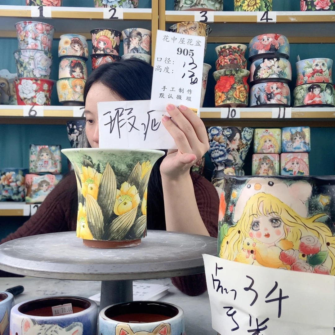 景德镇手工花盆905