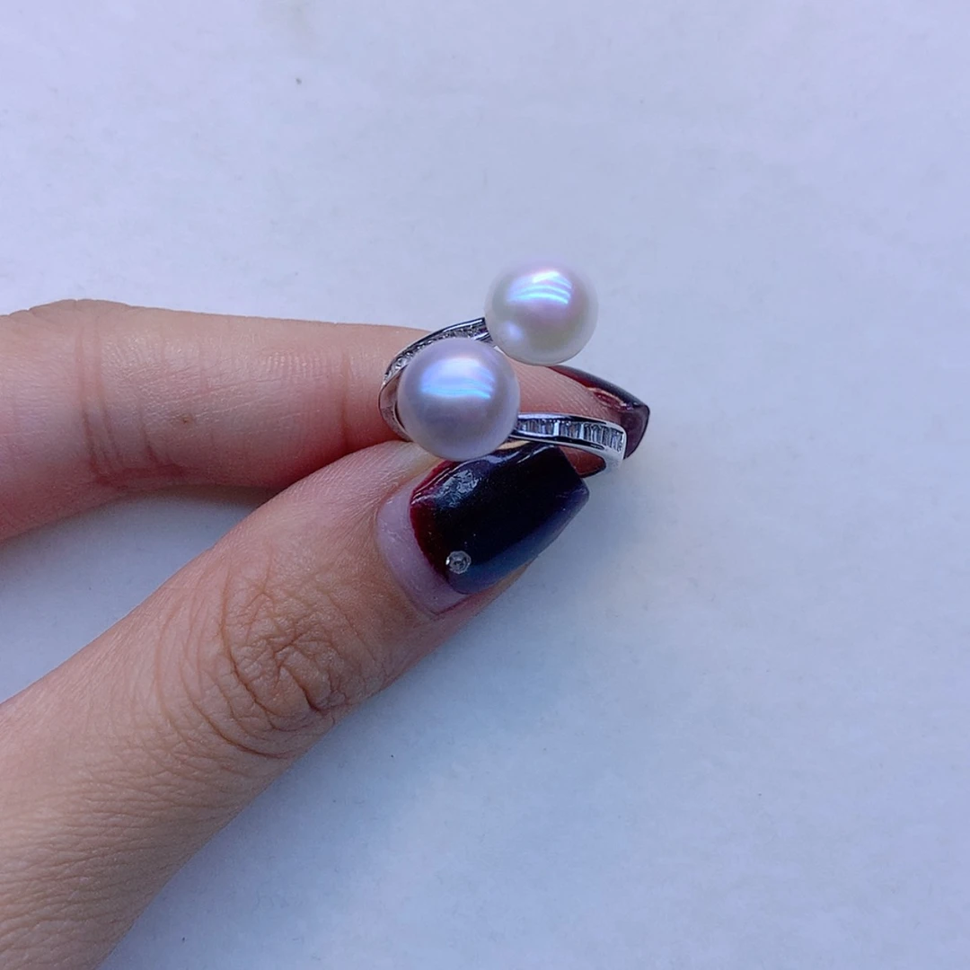 【闪购商品】银S925镶嵌戒指淡水珍珠