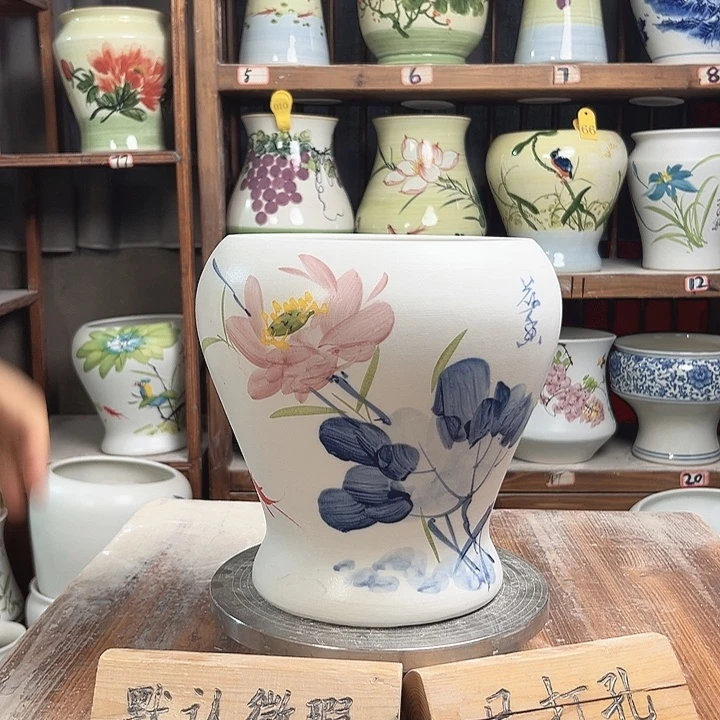 鱼尾青花荷花新款新款陶瓷陶瓷陶瓷