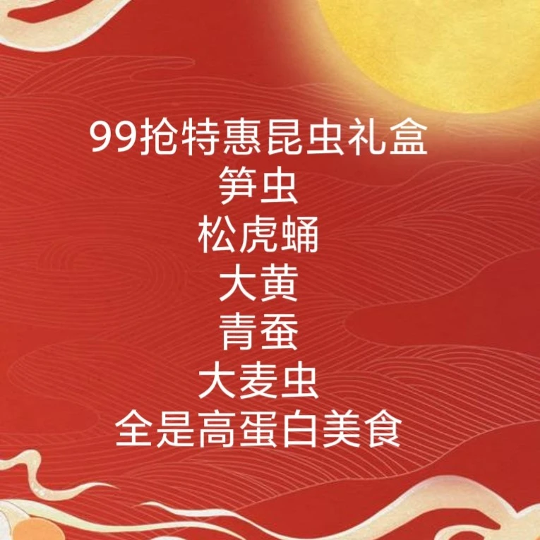 特惠套餐，松蛹青蚕笋虫大黄大麦虫每个单品各半斤，2.5斤一箱