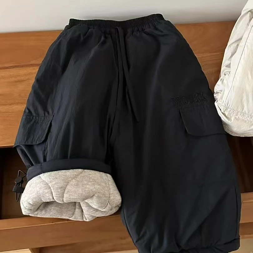 《加棉加厚棉羊绒》儿童工装棉裤深冬韩童装中大童宽松休闲保暖长裤