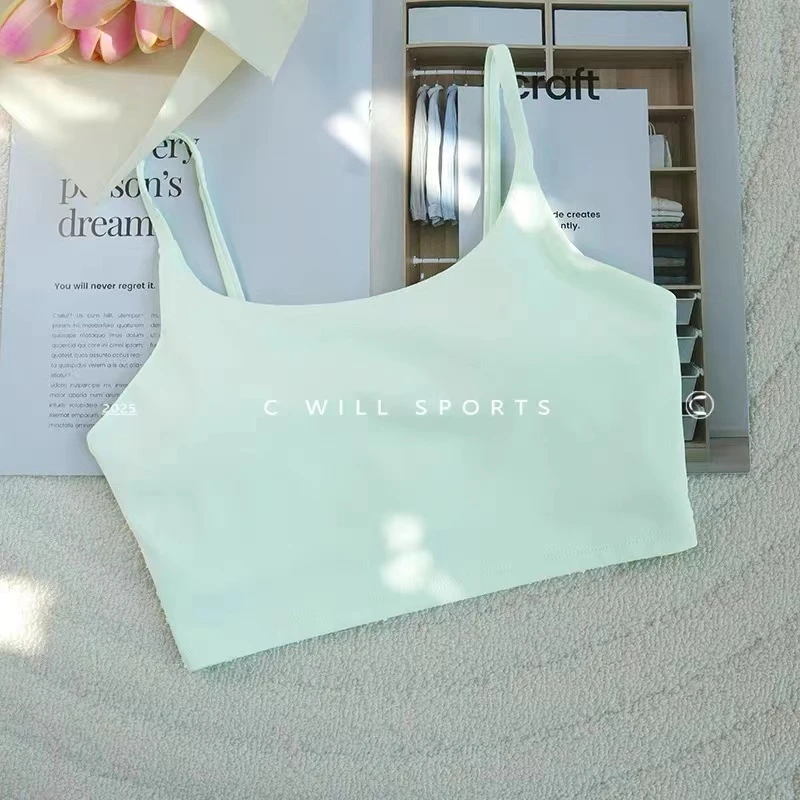 裸感锦纶瑜伽背心运动普拉提吊带