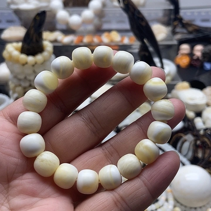 非金属贝壳贝雅轩工艺品蜜蜡色老型1.1*1.0单圈