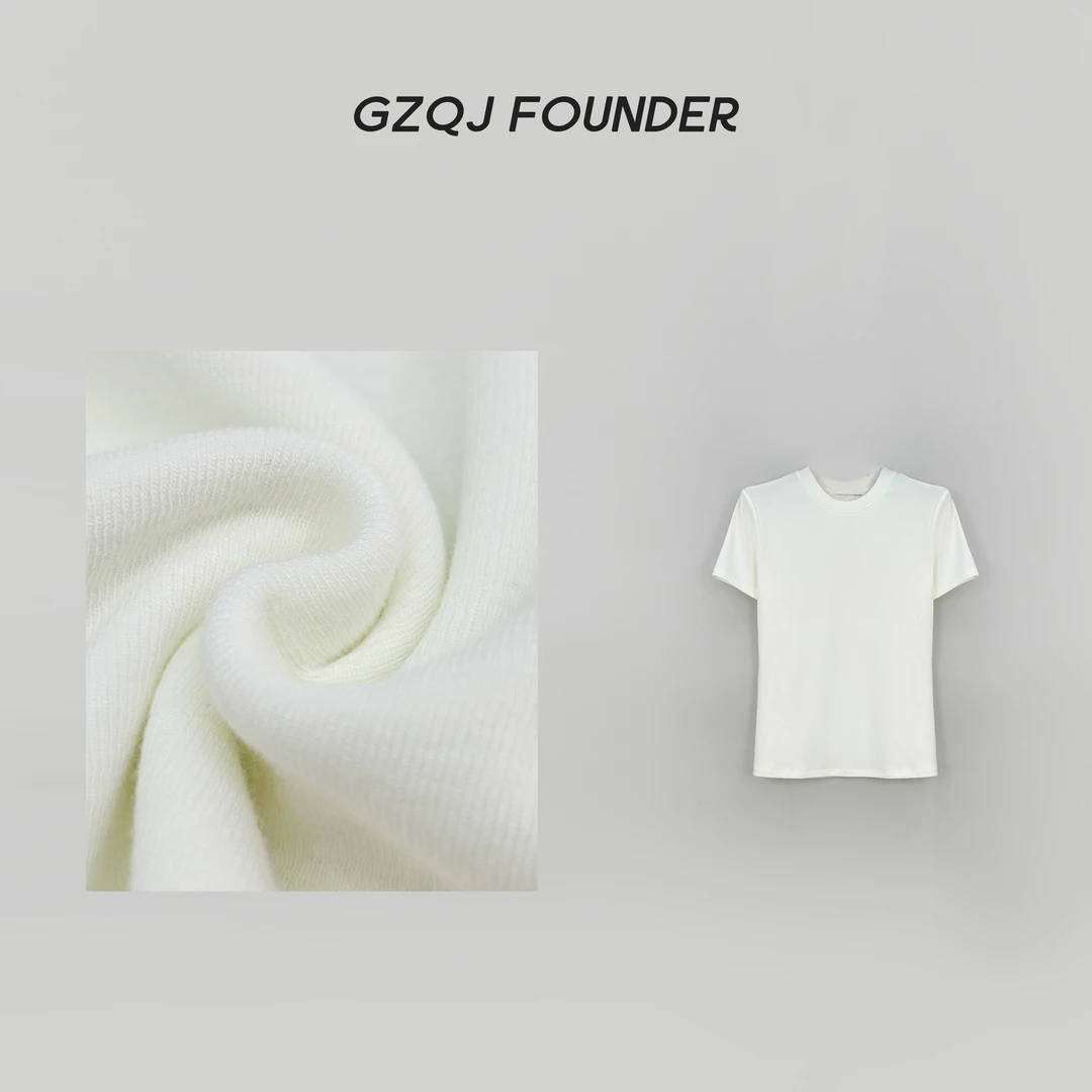 GZQJ【瘦瘦T】2024夏新款小众设计气质显瘦短袖T恤女4358
