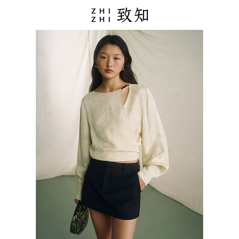 致知 壶天晓 【薄荷曼波】新中式提花衬衫24春季不规则ZZ2DSWCB068