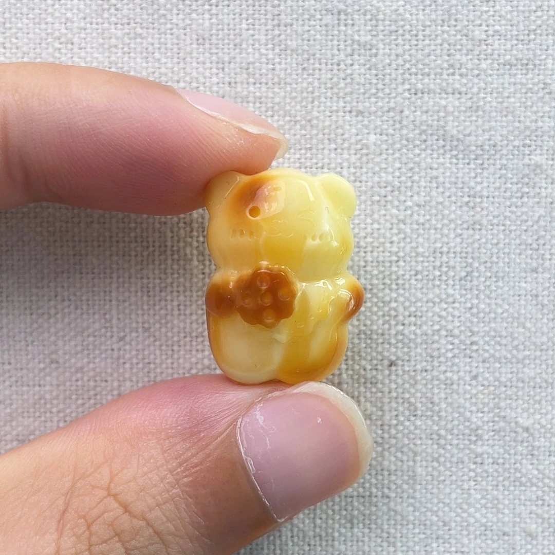 琥珀未镶嵌珠宝奇石绅士小熊