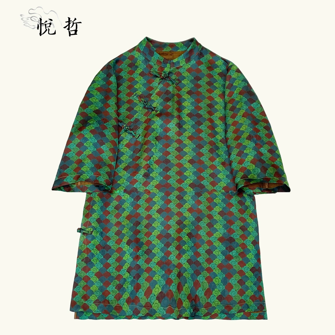 YUEZHE夏季新中式立领时尚旗袍2025国风复古中长款提花气质上衣