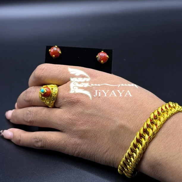 铜合金亚克力戒指 铜合金莫桑石戒指 藏地吉祥风格男女款