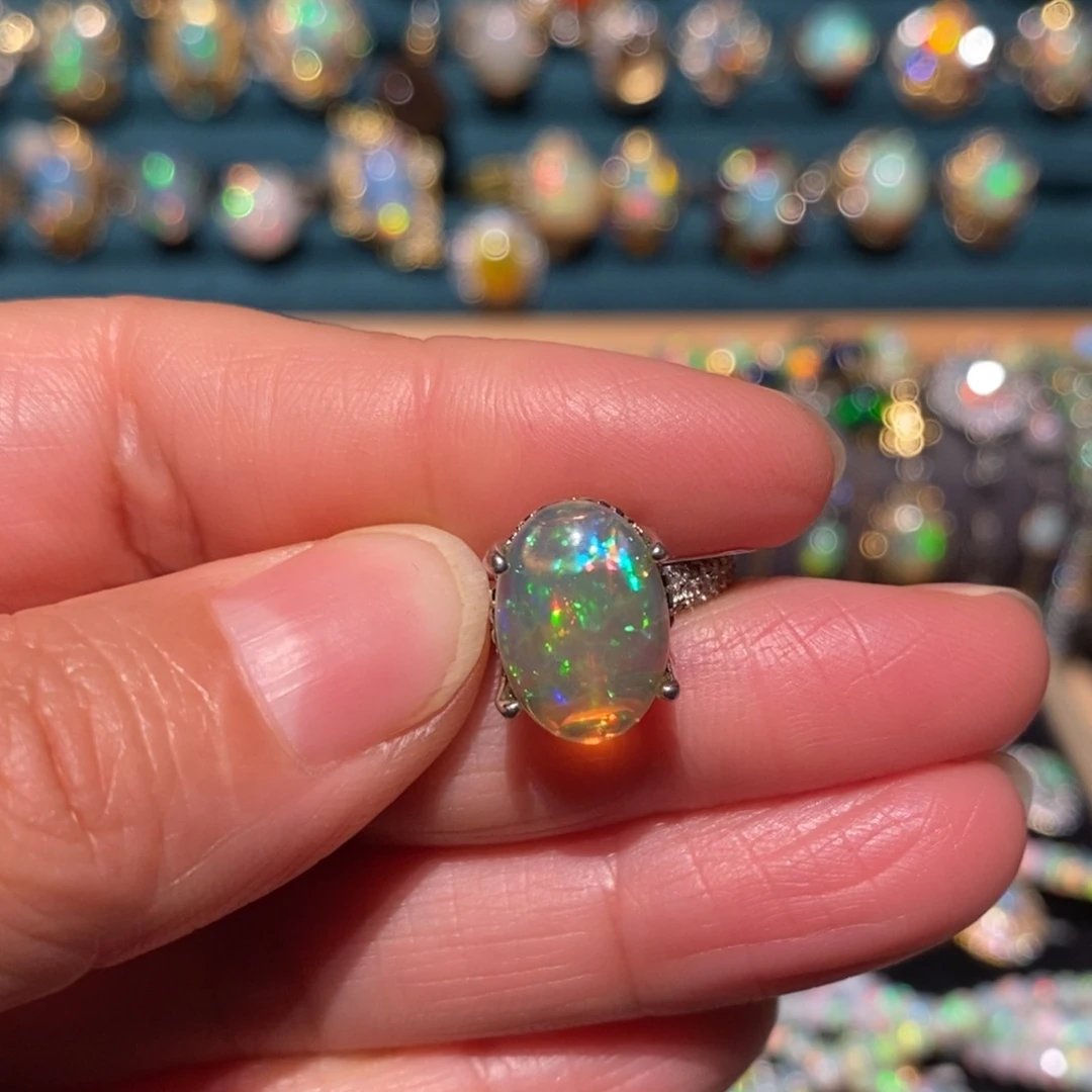 欧泊银S925镶嵌戒指