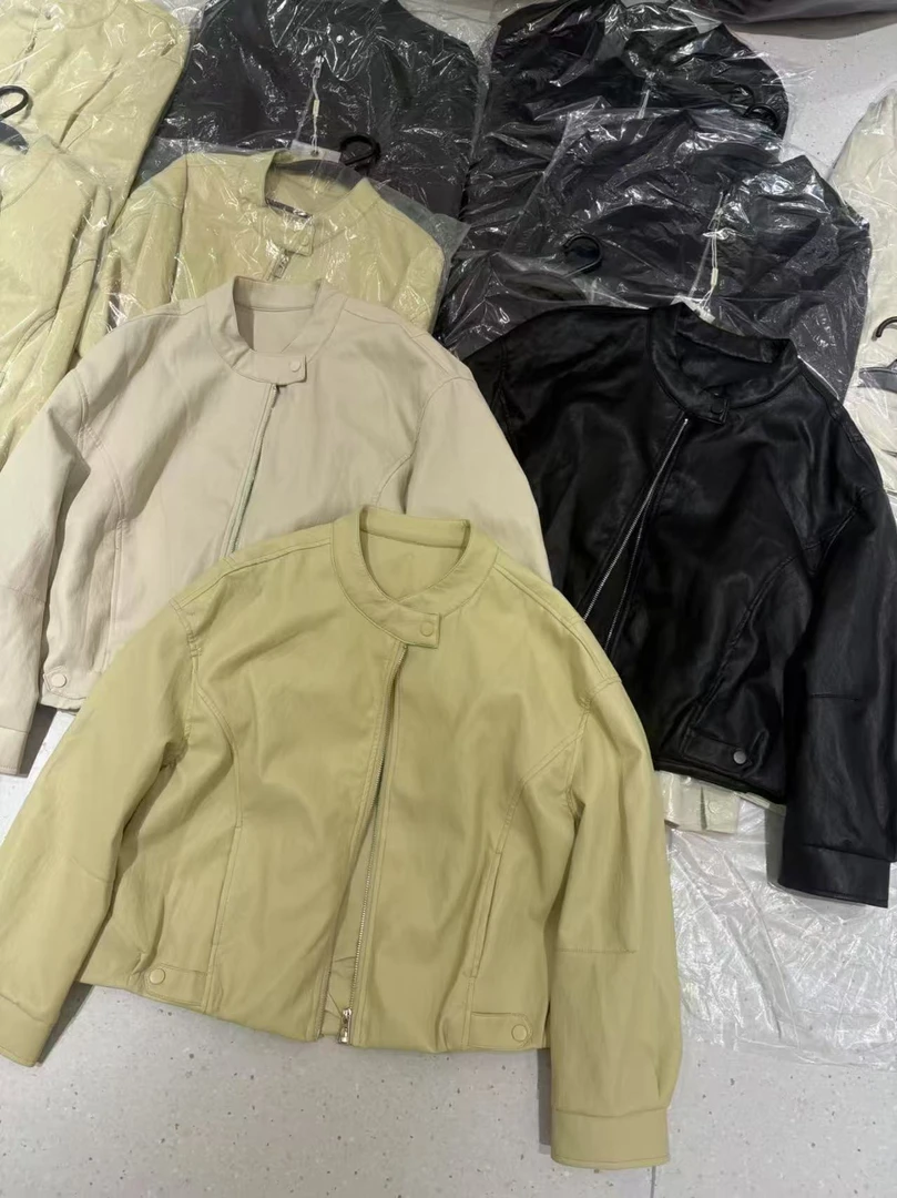 【波波家】2025新款时尚韩版立领皮衣