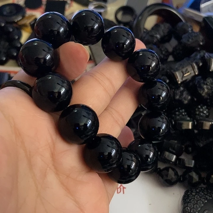 翡翠未镶嵌手链墨翠18