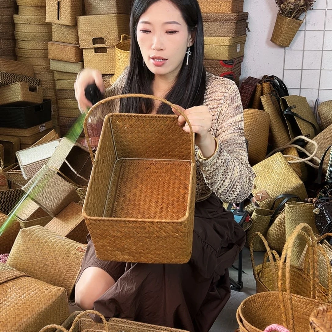 编织带草编包/草编收纳盒微瑕疵