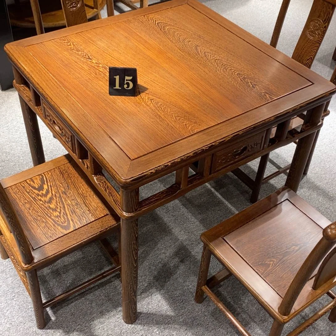 鸡翅木类成套家具快**活78 方桌五件套