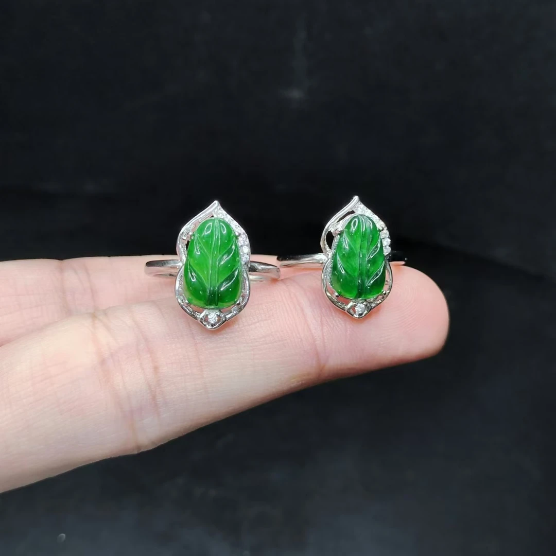 【康康严选 】翡翠叶子戒指H23【多样性发其一】约11-8-4mm