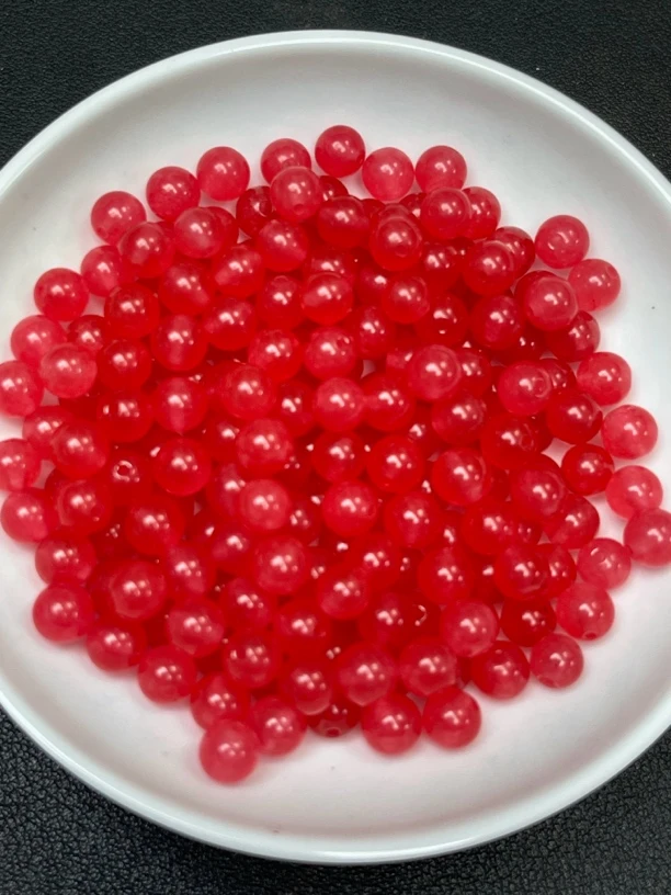 天然珠宝玉石 散珠南红火龙果色A533   8MM 30颗（赠弹力绳）