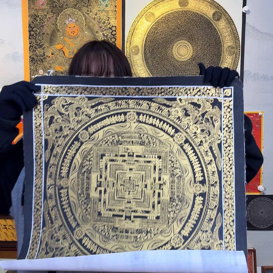 卷轴画纯手绘唐卡坛城50厘米左右