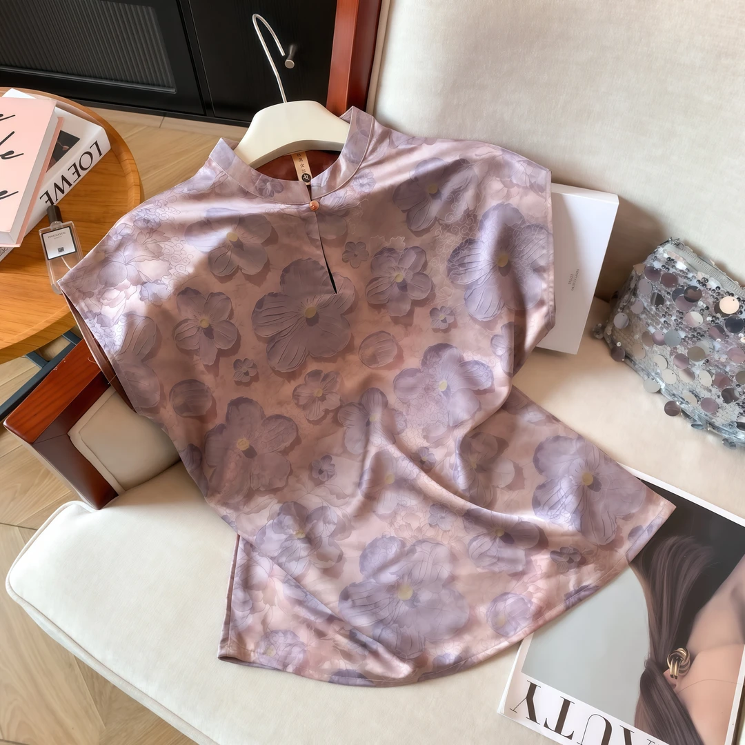 2025夏季新款高端复古国风女装短袖新中式改良旗袍高级感气质衬衫