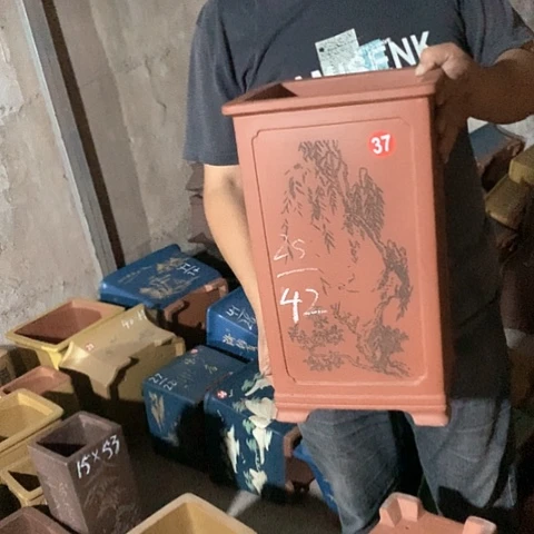 紫砂花盆手工制作