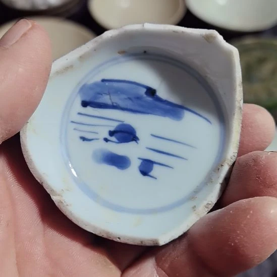 瓷片青花影青杯垫学习标本