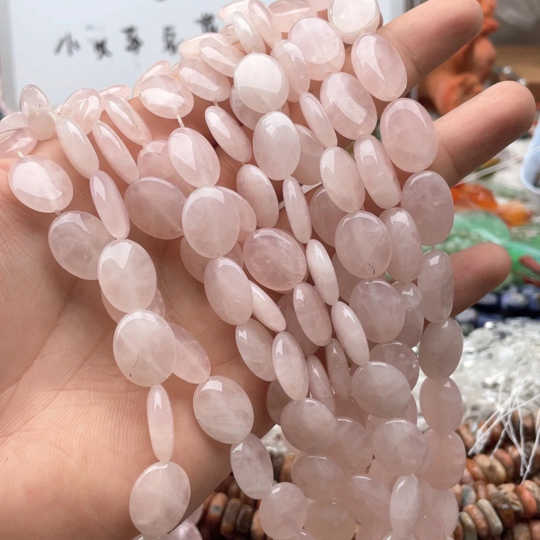 玛瑙/玉髓合金珠宝半成品一条装粉水椭圆片12*17左右