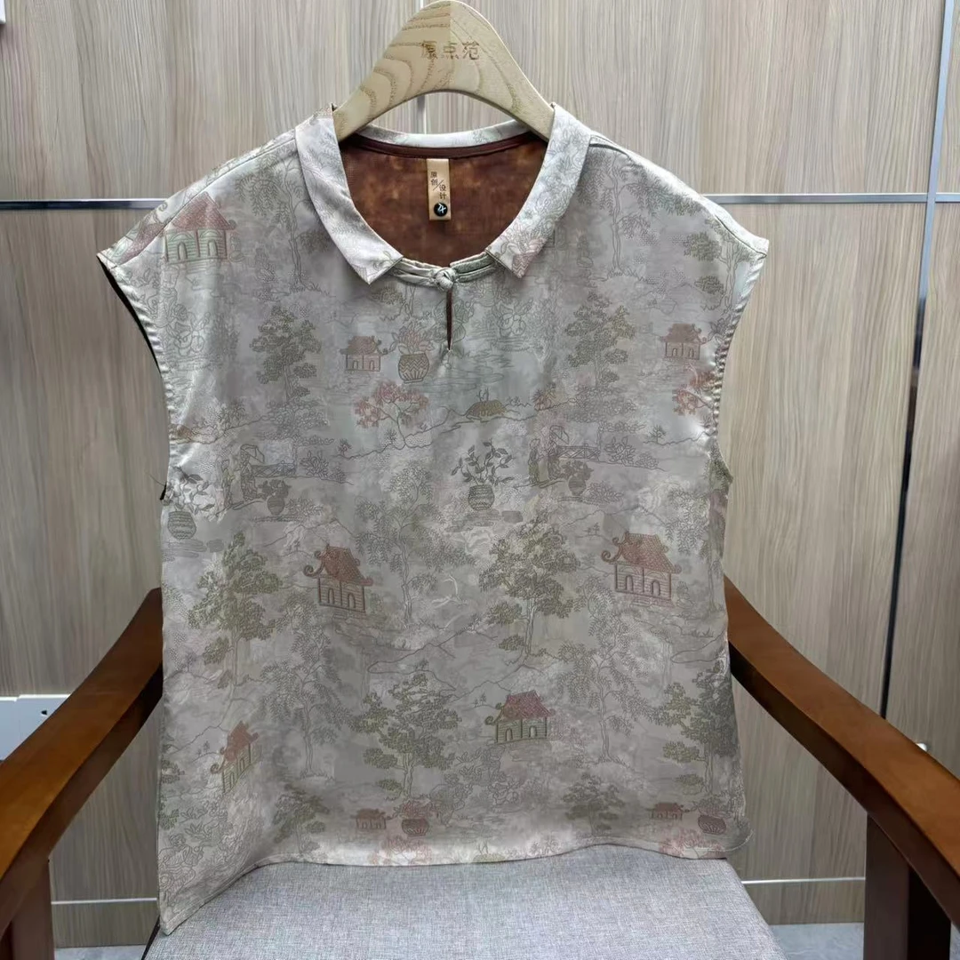 薄款厚度立领常规款常规背心上衣提花时尚无袖背心1029
