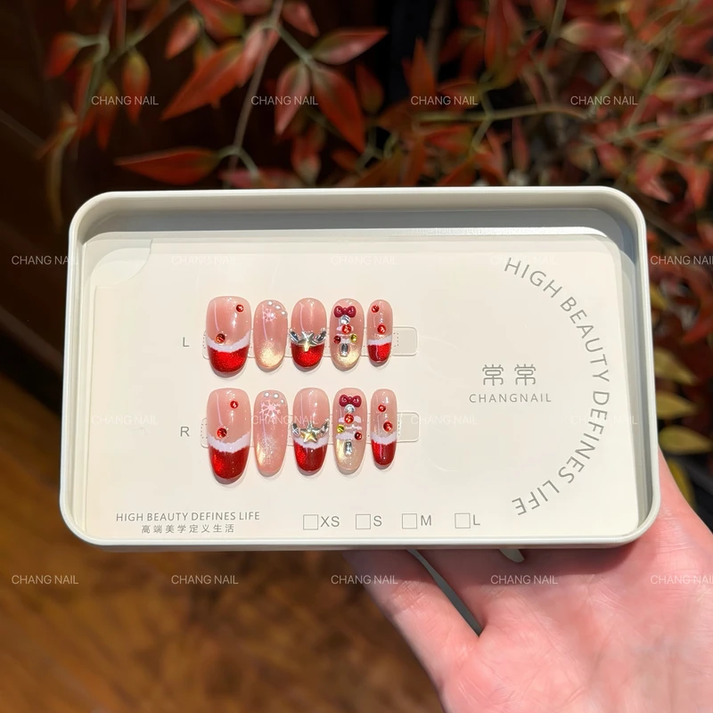 圣诞祈愿-Christmas wishes-穿戴甲红色圣诞树顶星星 10片装