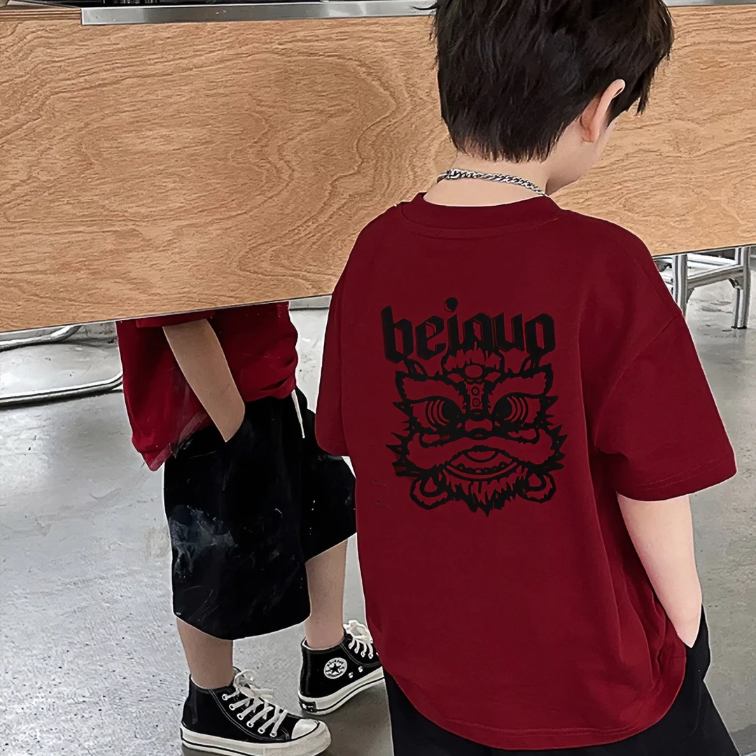 【现货】儿童T恤夏季亲子装短袖男女夏装上衣潮童短袖韩版百搭短