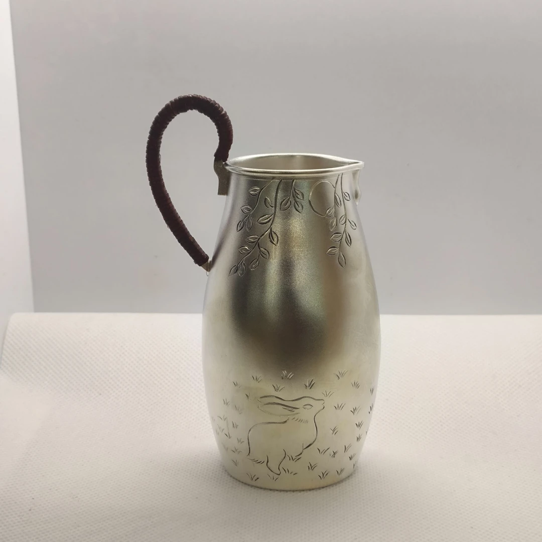 古悦茅台李白汾酒器 纯手工錾刻简约大容量公道杯分酒器约200CC