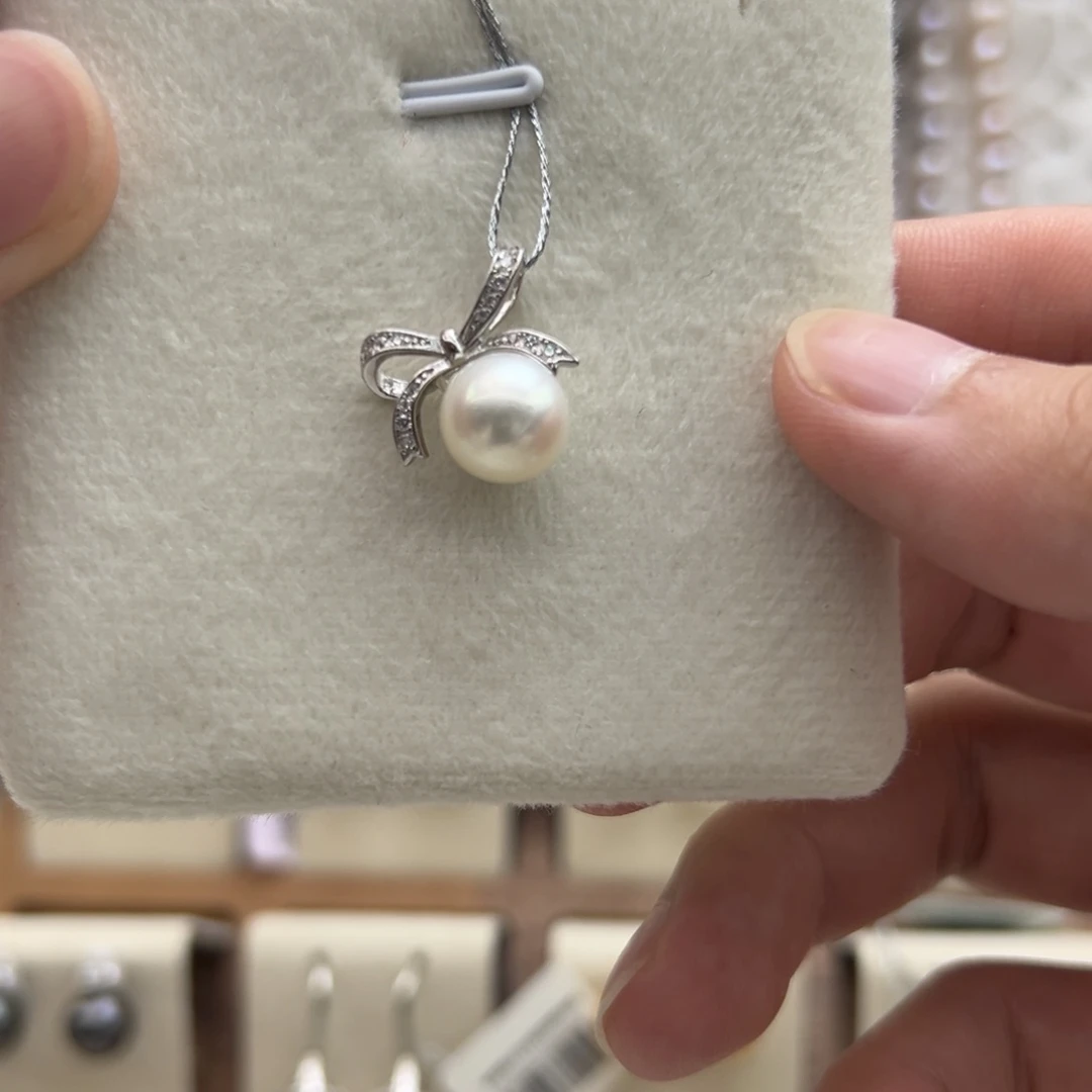 吊坠(不含链)银S925镶嵌海水珍珠9.4mm海水澳白吊坠