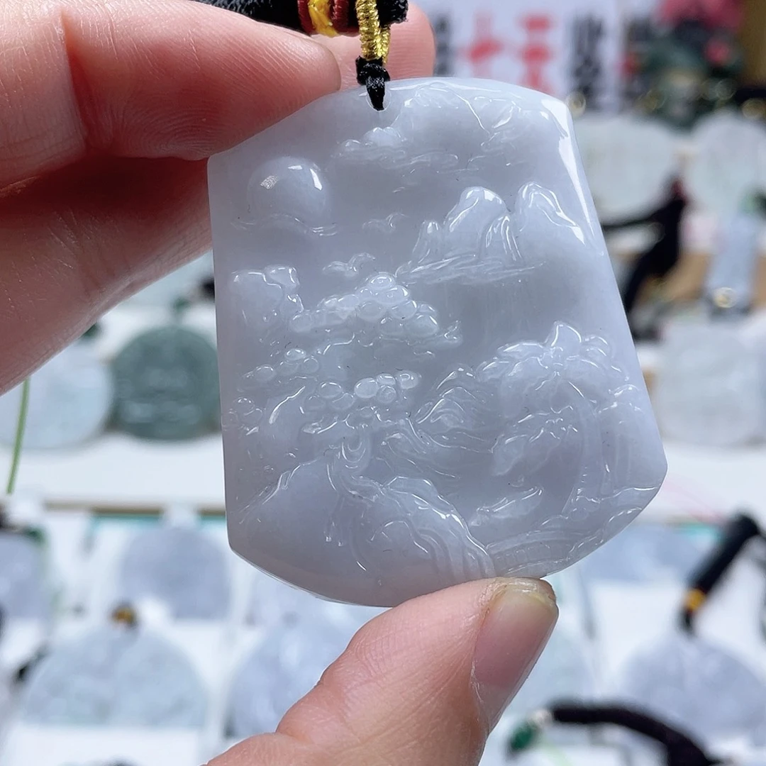 翡翠颈饰未镶嵌0958挂件