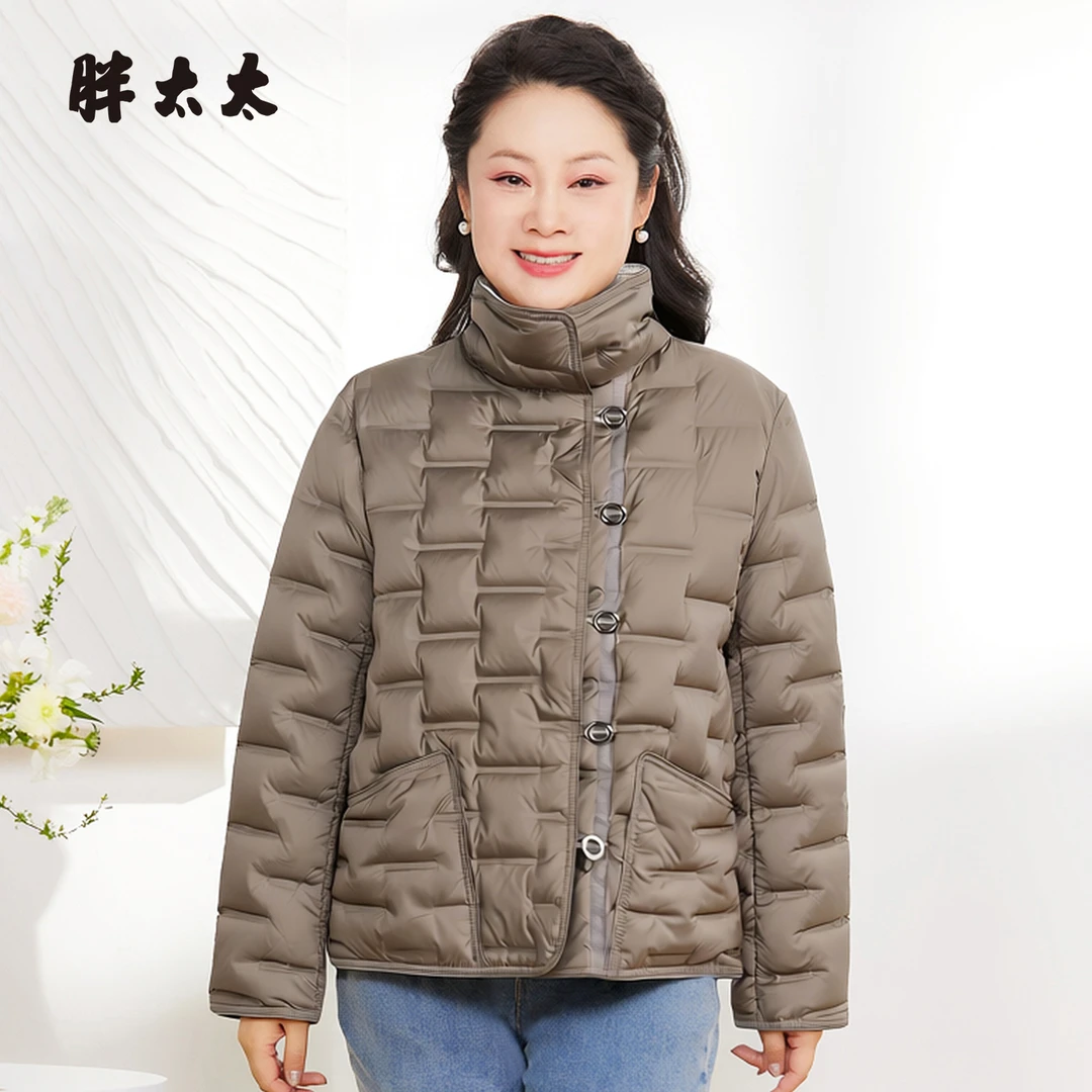 胖太太大码女装冬季新品轻薄羽绒短款胖mm上衣女425424910