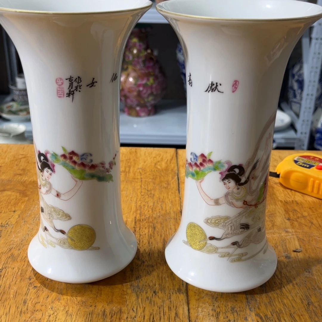 瓶精品陶瓷人物绘片花瓶