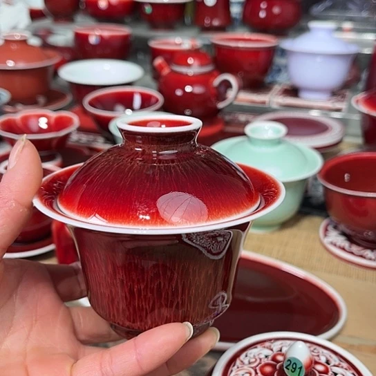 风****姐景德镇陶瓷红马坊盖碗