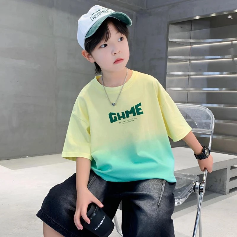 男童夏装t恤短袖2025新款中大童男孩夏季儿童夏款上衣炸街童装潮T