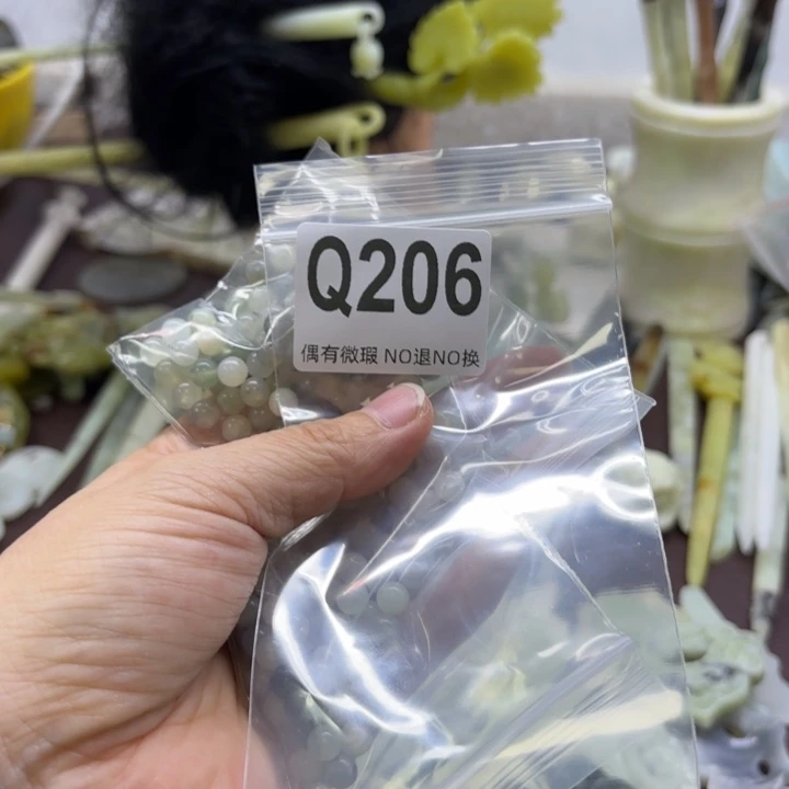 蛇纹石玉发饰合金温****孩