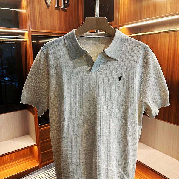 7号《亚麻》POLO 2025 夏季薄款透气翻领百搭男士短袖 【62040-1】