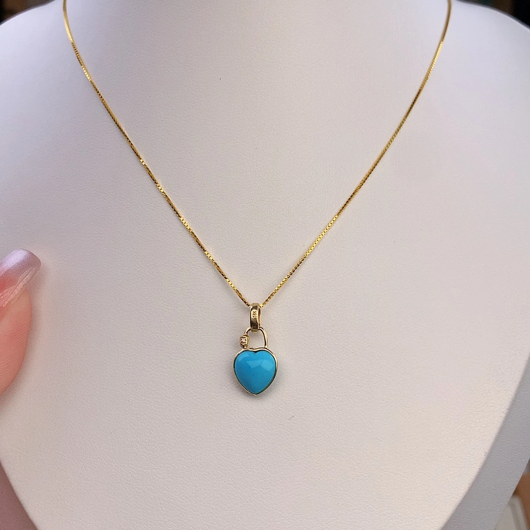 绿松石18K金镶嵌颈饰