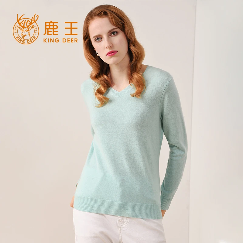 羊绒衫女100纯羊绒v领女士套头衫多色可选秋冬新款
