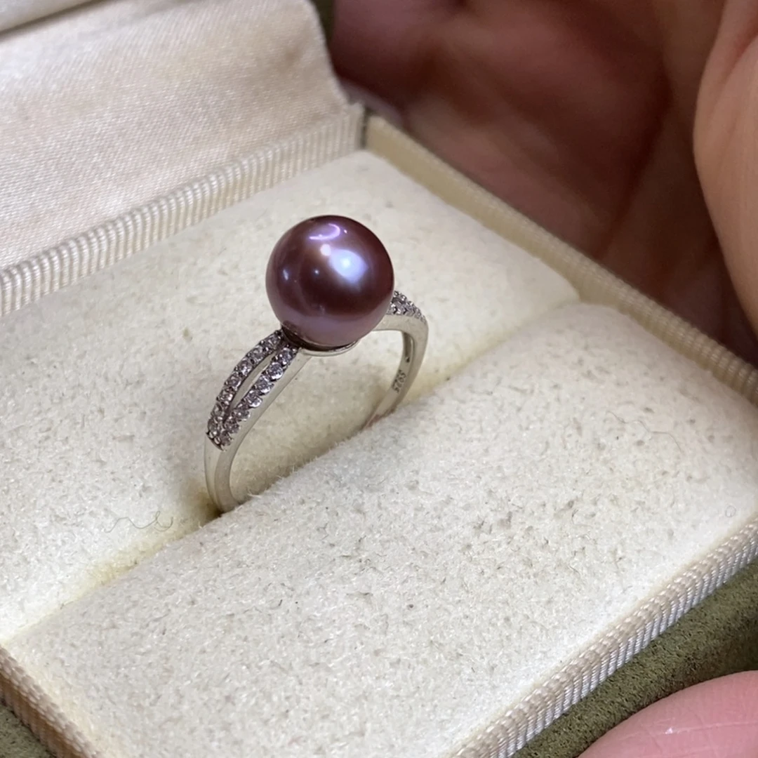 戒指银S925镶嵌淡水珍珠特价微瑕